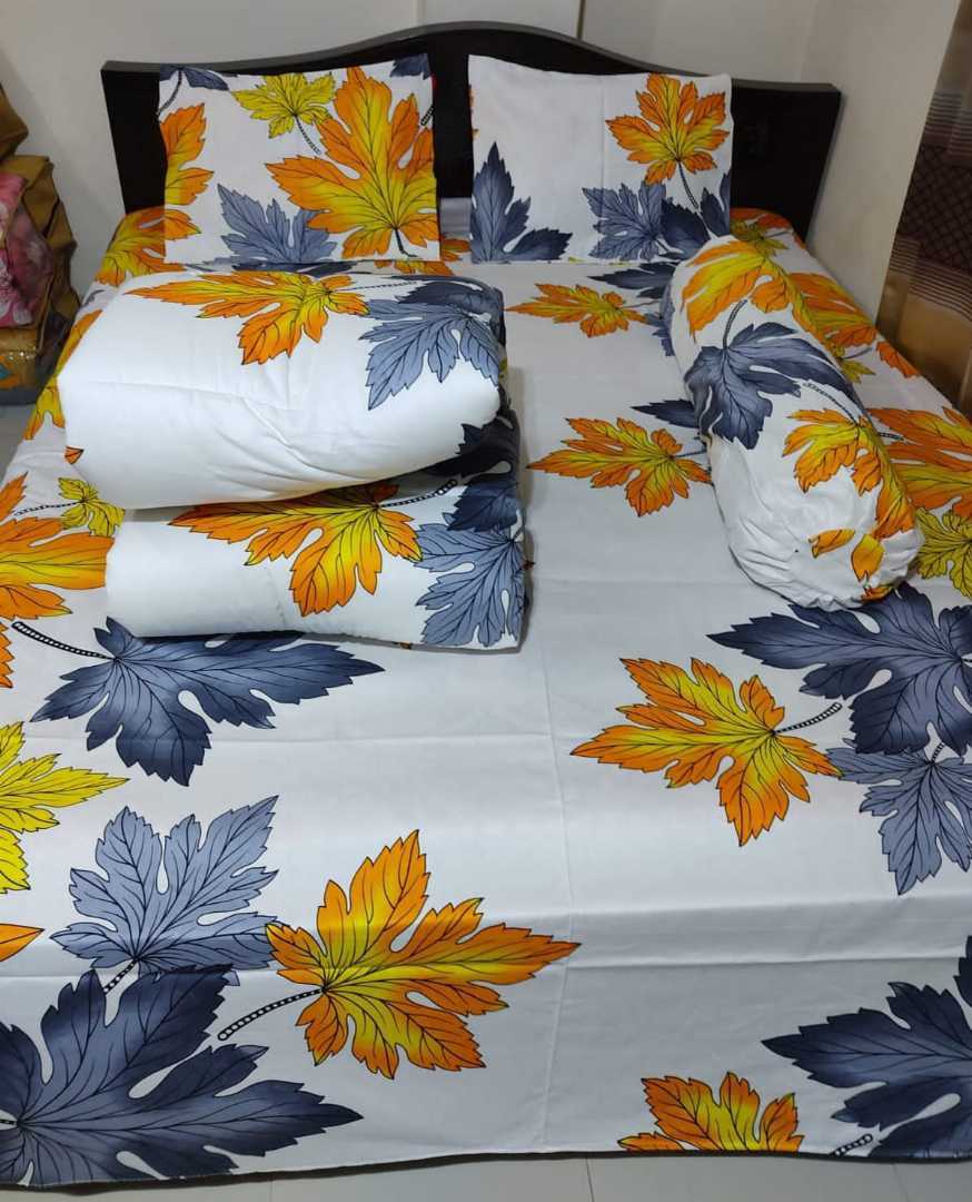 Twill cotton comforter set, pure cotton bedding, luxury comforter Bangladesh, 5 piece comforter set, king size bedsheet set, premium bedding, rash-free cotton comforter, long-lasting bed set, luxurio