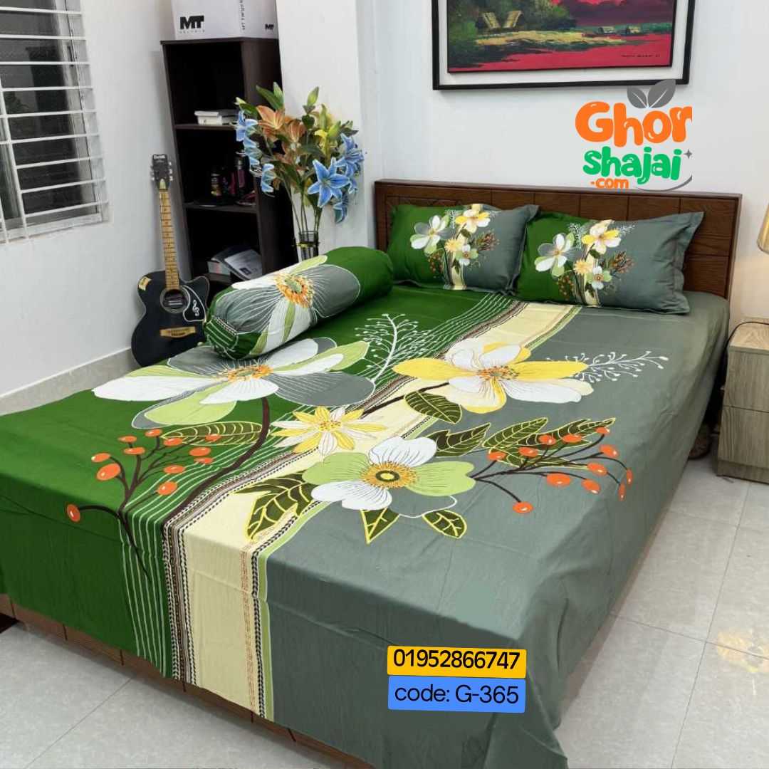 Luxury King Size Bed Sheet, Cotton Bedsheet Set, Premium Bedsheet Bangladesh, King Size Cotton Bedsheet, Bedsheet with Pillow Covers, Digital Print Bedsheet, Luxury Bedding Set, Soft Cotton Bedsheet