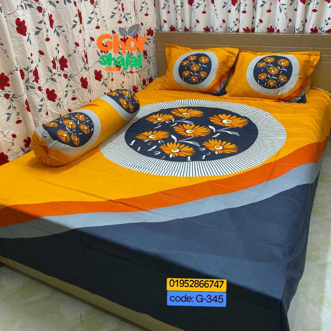 Luxury King Size Bed Sheet, Cotton Bedsheet Set, Premium Bedsheet Bangladesh, King Size Cotton Bedsheet, Bedsheet with Pillow Covers, Digital Print Bedsheet, Luxury Bedding Set, Soft Cotton Bedsheet