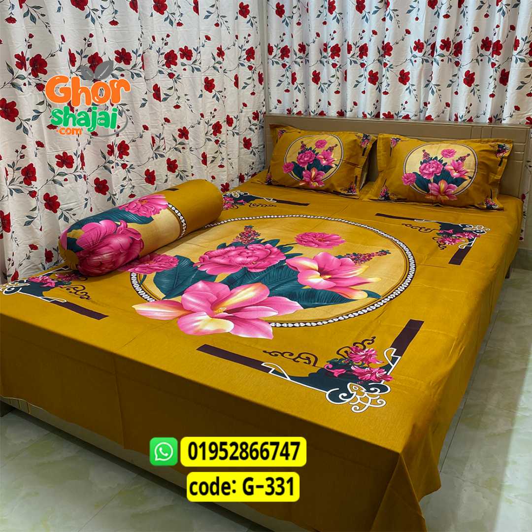 Luxury King Size Bed Sheet, Cotton Bedsheet Set, Premium Bedsheet Bangladesh, King Size Cotton Bedsheet, Bedsheet with Pillow Covers, Digital Print Bedsheet, Luxury Bedding Set, Soft Cotton Bedsheet