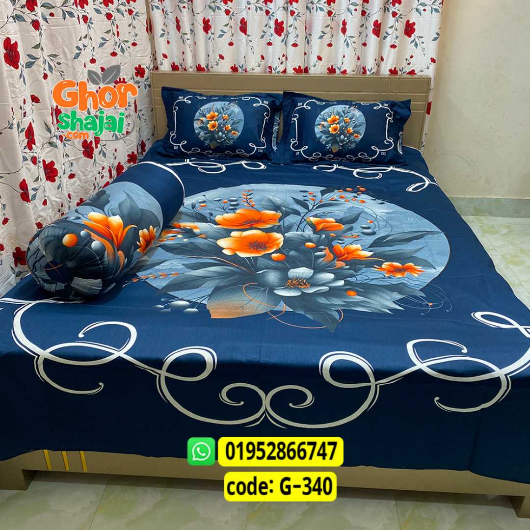 Luxury King Size Bed Sheet, Cotton Bedsheet Set, Premium Bedsheet Bangladesh, King Size Cotton Bedsheet, Bedsheet with Pillow Covers, Digital Print Bedsheet, Luxury Bedding Set, Soft Cotton Bedsheet