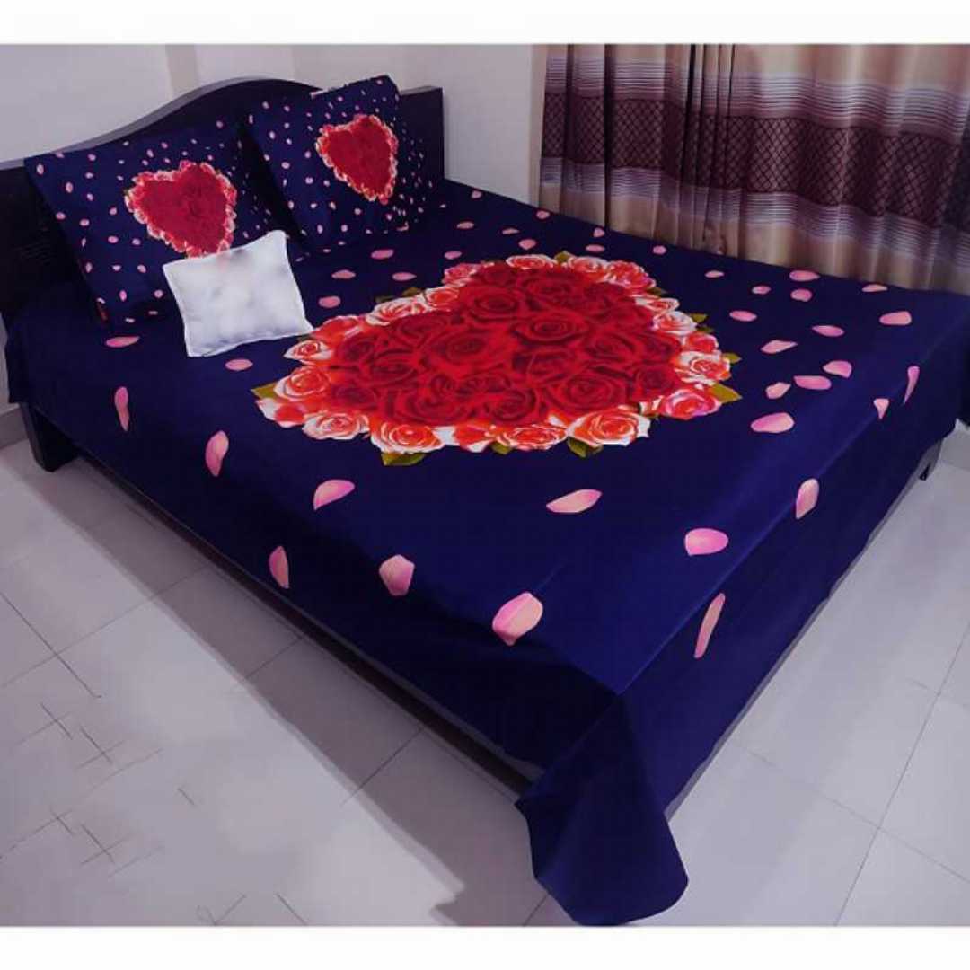 Luxury King Size Bed Sheet, Cotton Bedsheet Set, Premium Bedsheet Bangladesh, King Size Cotton Bedsheet, Bedsheet with Pillow Covers, Digital Print Bedsheet, Luxury Bedding Set, Soft Cotton Bedsheet
