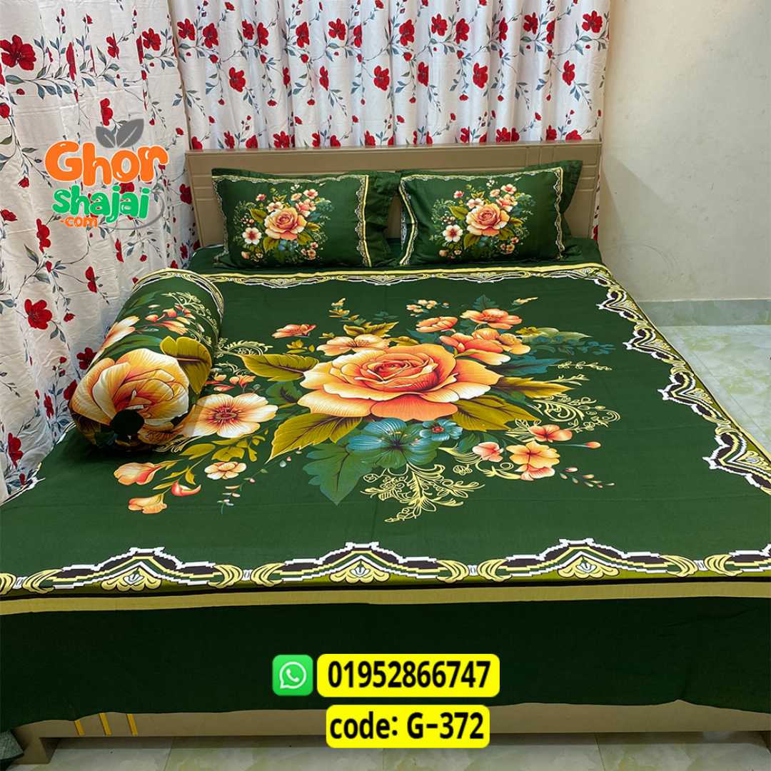 Luxury King Size Bed Sheet, Cotton Bedsheet Set, Premium Bedsheet Bangladesh, King Size Cotton Bedsheet, Bedsheet with Pillow Covers, Digital Print Bedsheet, Luxury Bedding Set, Soft Cotton Bedsheet