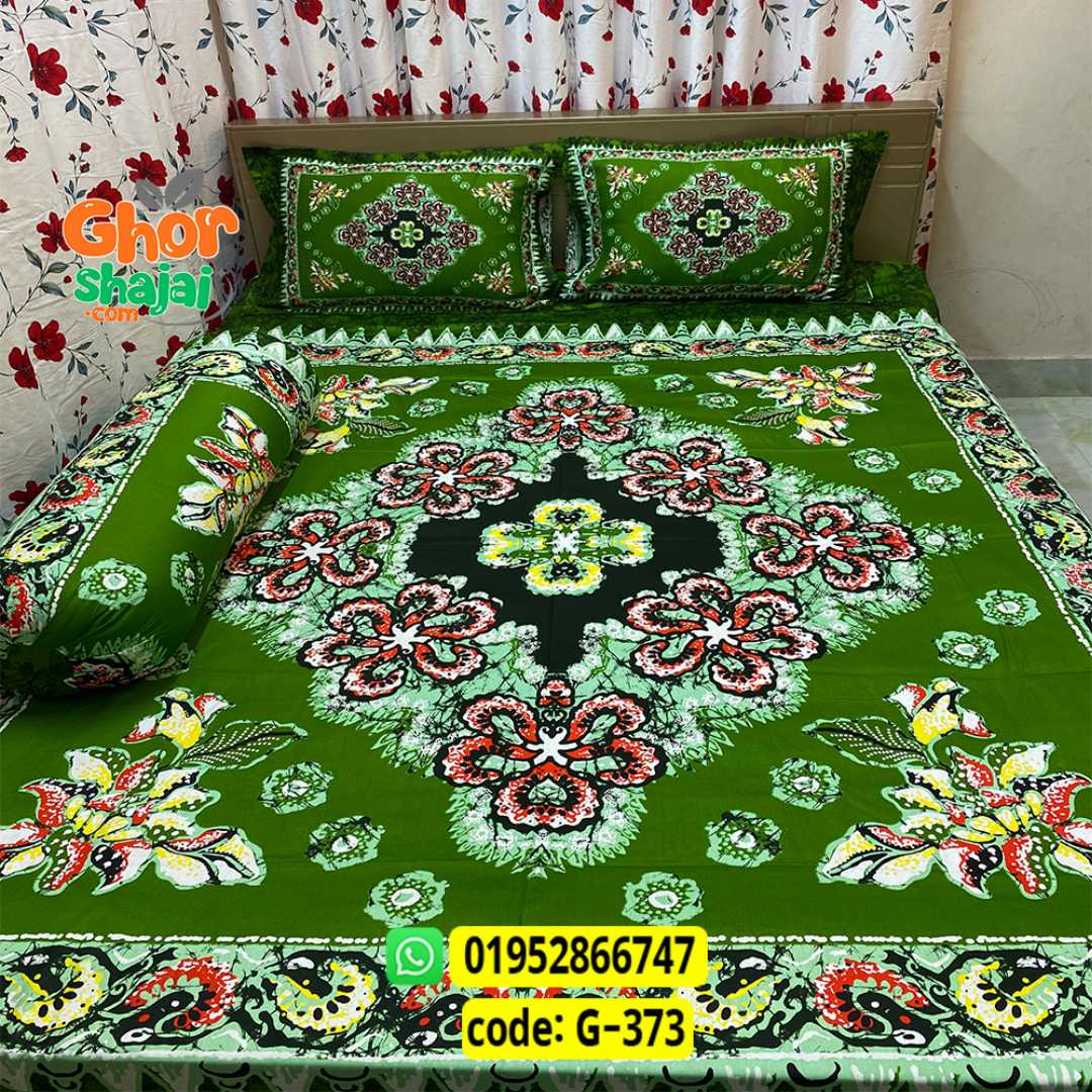 Luxury King Size Bed Sheet, Cotton Bedsheet Set, Premium Bedsheet Bangladesh, King Size Cotton Bedsheet, Bedsheet with Pillow Covers, Digital Print Bedsheet, Luxury Bedding Set, Soft Cotton Bedsheet