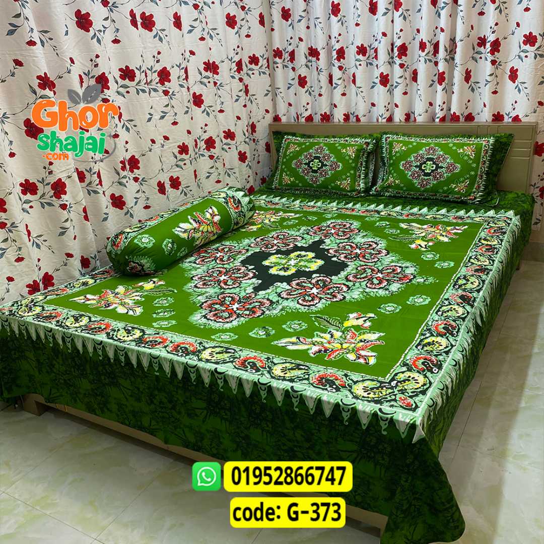 Luxury King Size Bed Sheet, Cotton Bedsheet Set, Premium Bedsheet Bangladesh, King Size Cotton Bedsheet, Bedsheet with Pillow Covers, Digital Print Bedsheet, Luxury Bedding Set, Soft Cotton Bedsheet