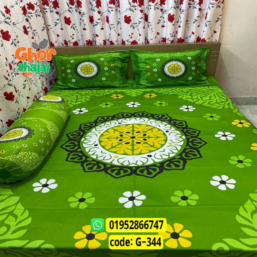 Luxury King Size Bed Sheet, Cotton Bedsheet Set, Premium Bedsheet Bangladesh, King Size Cotton Bedsheet, Bedsheet with Pillow Covers, Digital Print Bedsheet, Luxury Bedding Set, Soft Cotton Bedsheet