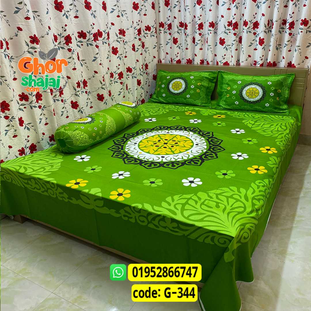 Luxury King Size Bed Sheet, Cotton Bedsheet Set, Premium Bedsheet Bangladesh, King Size Cotton Bedsheet, Bedsheet with Pillow Covers, Digital Print Bedsheet, Luxury Bedding Set, Soft Cotton Bedsheet