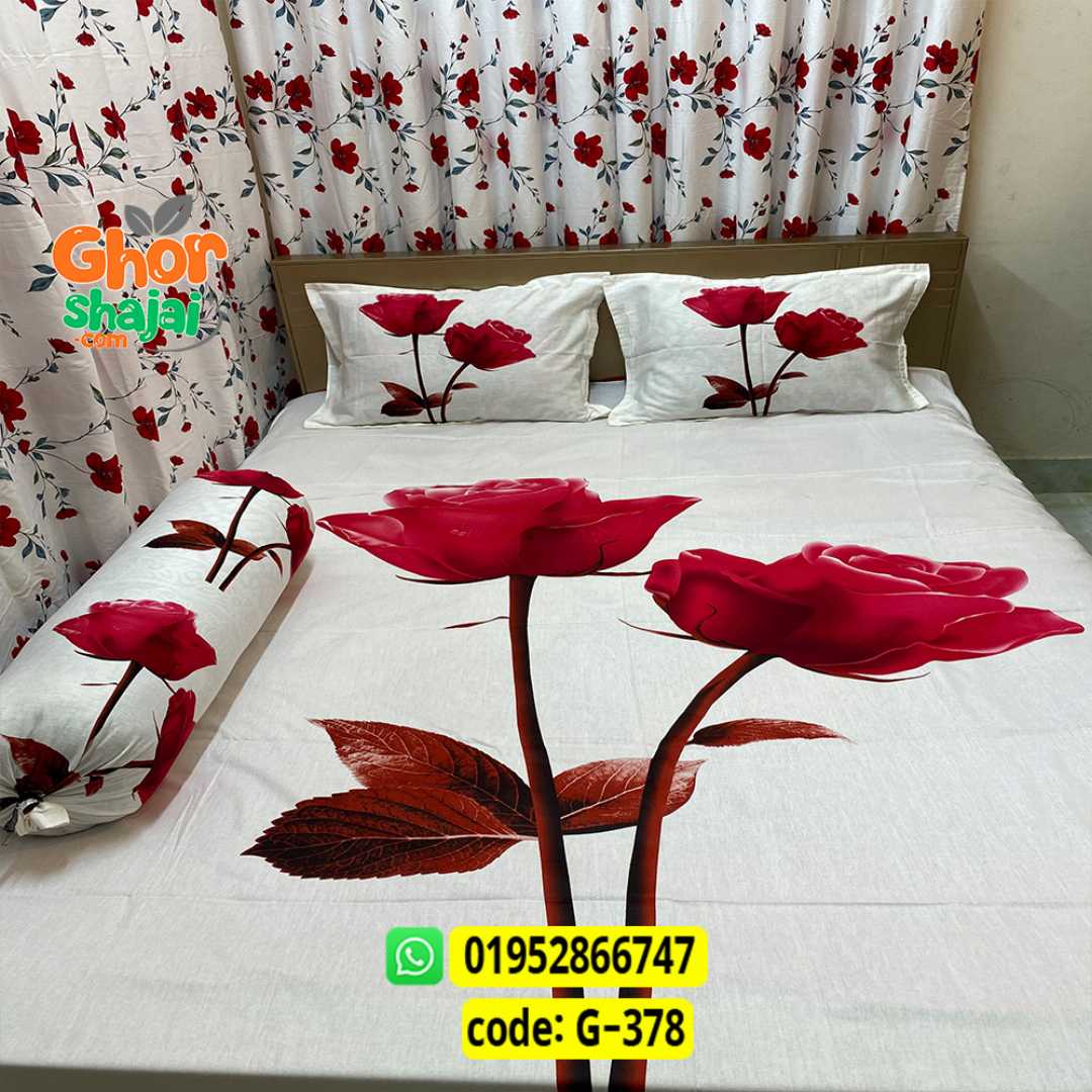 Luxury King Size Bed Sheet, Cotton Bedsheet Set, Premium Bedsheet Bangladesh, King Size Cotton Bedsheet, Bedsheet with Pillow Covers, Digital Print Bedsheet, Luxury Bedding Set, Soft Cotton Bedsheet