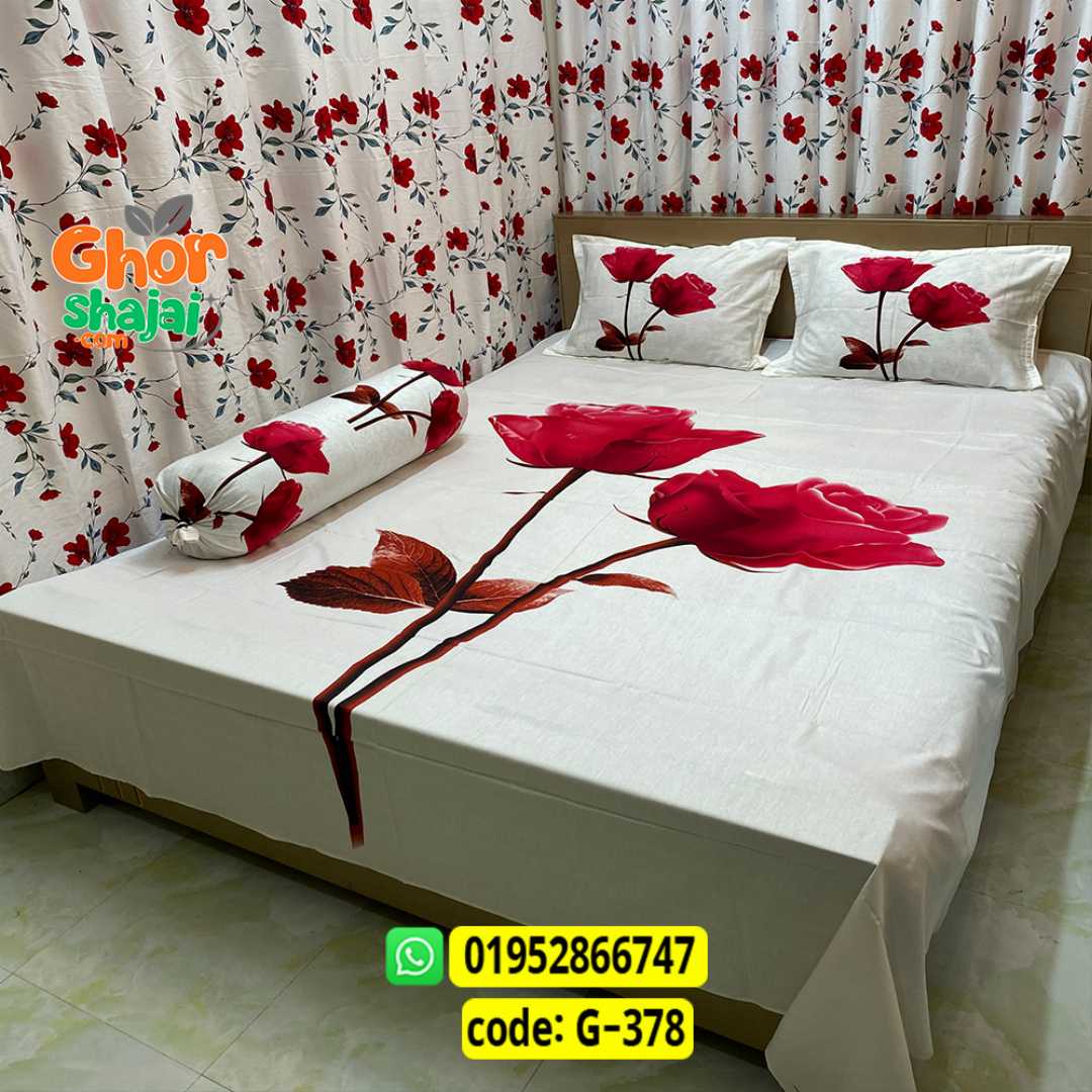 Luxury King Size Bed Sheet, Cotton Bedsheet Set, Premium Bedsheet Bangladesh, King Size Cotton Bedsheet, Bedsheet with Pillow Covers, Digital Print Bedsheet, Luxury Bedding Set, Soft Cotton Bedsheet