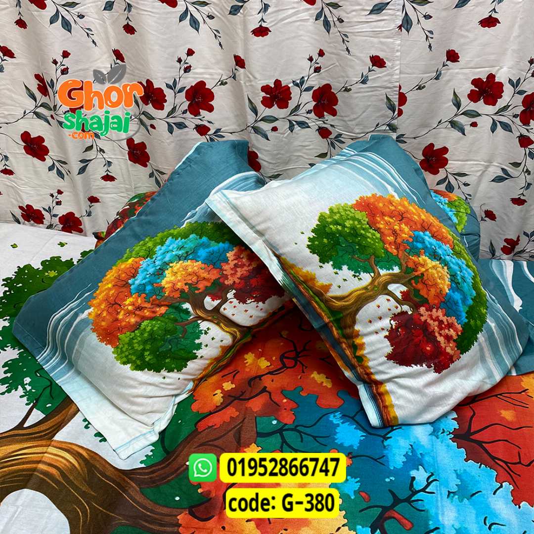 Luxury King Size Bed Sheet, Cotton Bedsheet Set, Premium Bedsheet Bangladesh, King Size Cotton Bedsheet, Bedsheet with Pillow Covers, Digital Print Bedsheet, Luxury Bedding Set, Soft Cotton Bedsheet