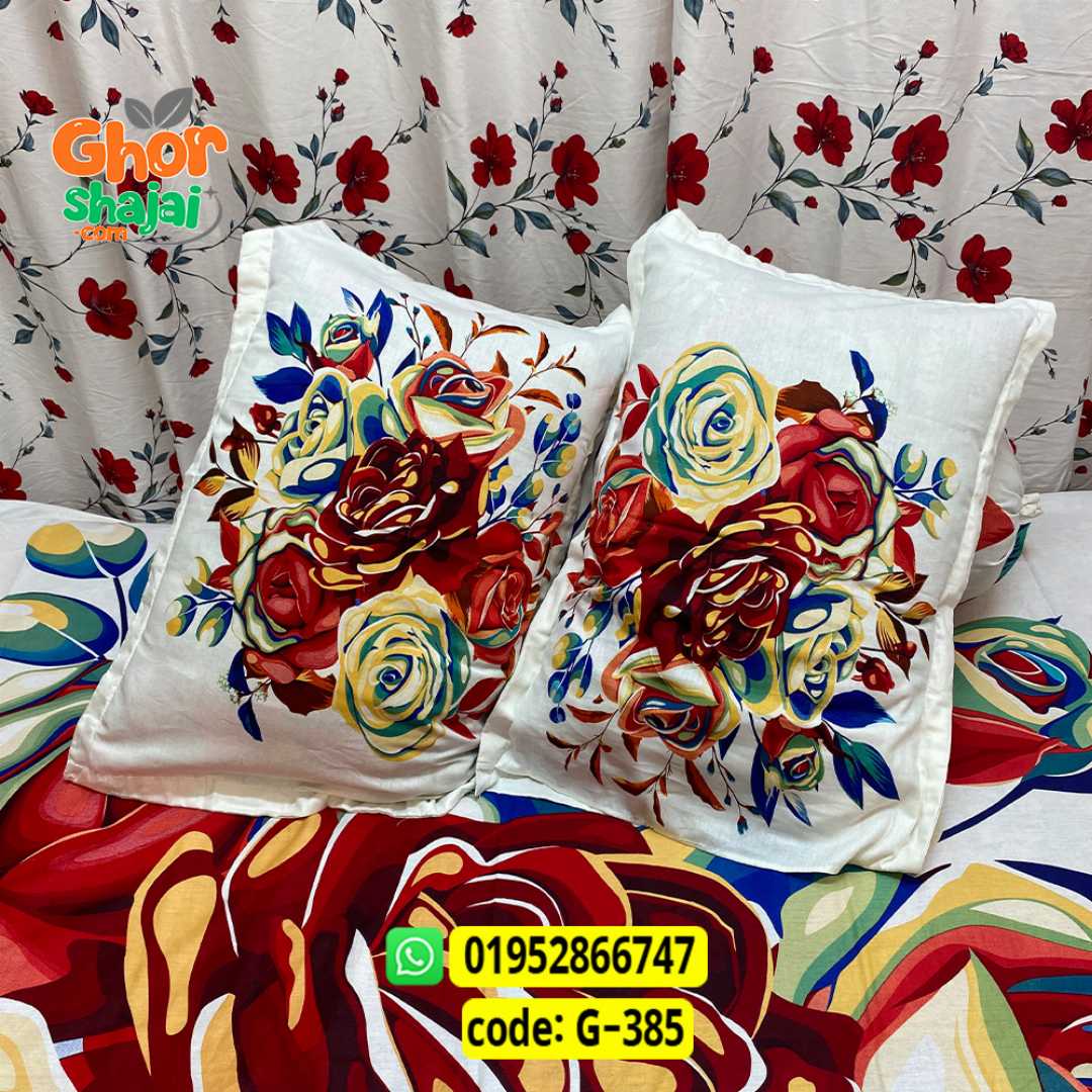 Luxury King Size Bed Sheet, Cotton Bedsheet Set, Premium Bedsheet Bangladesh, King Size Cotton Bedsheet, Bedsheet with Pillow Covers, Digital Print Bedsheet, Luxury Bedding Set, Soft Cotton Bedsheet