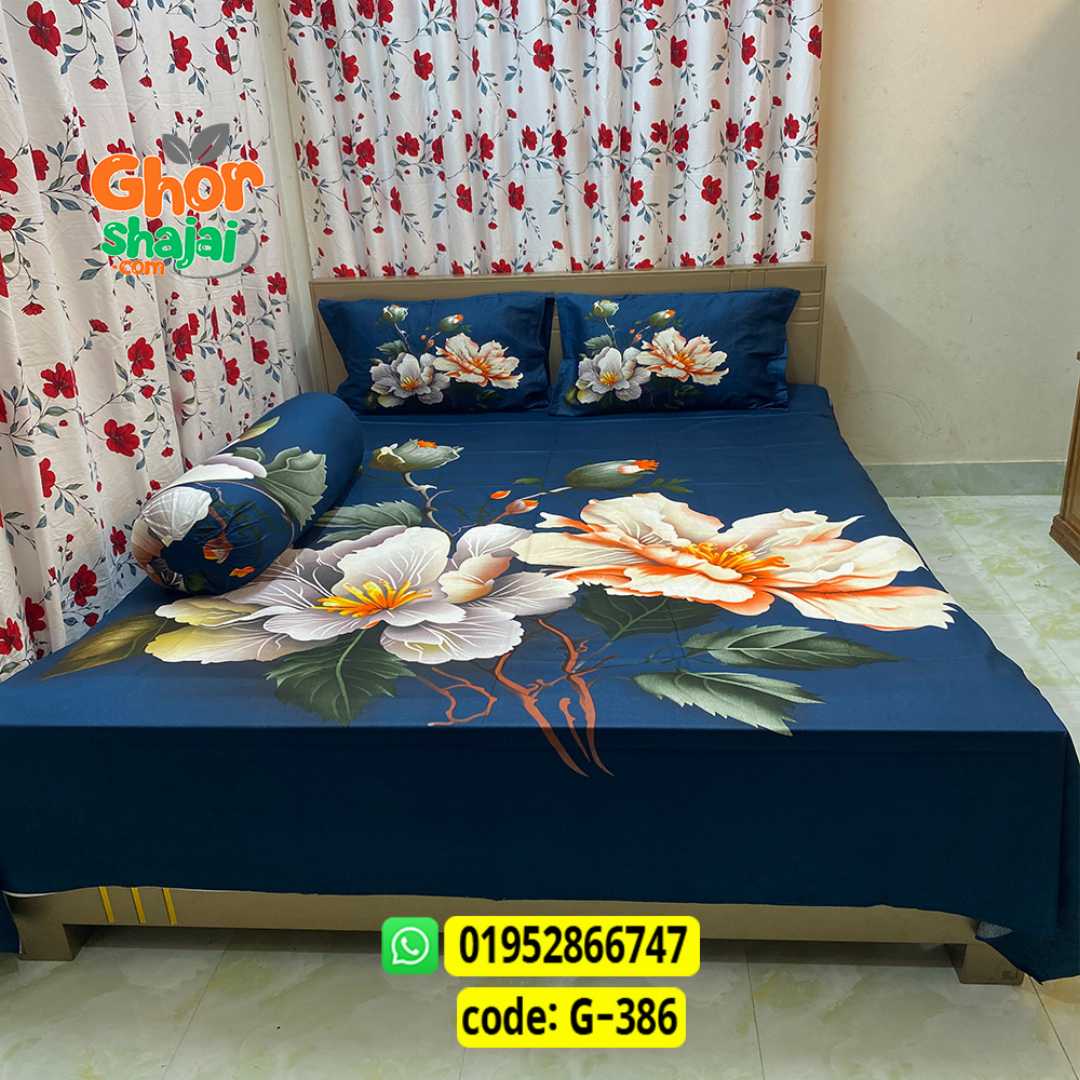 Luxury King Size Bed Sheet, Cotton Bedsheet Set, Premium Bedsheet Bangladesh, King Size Cotton Bedsheet, Bedsheet with Pillow Covers, Digital Print Bedsheet, Luxury Bedding Set, Soft Cotton Bedsheet