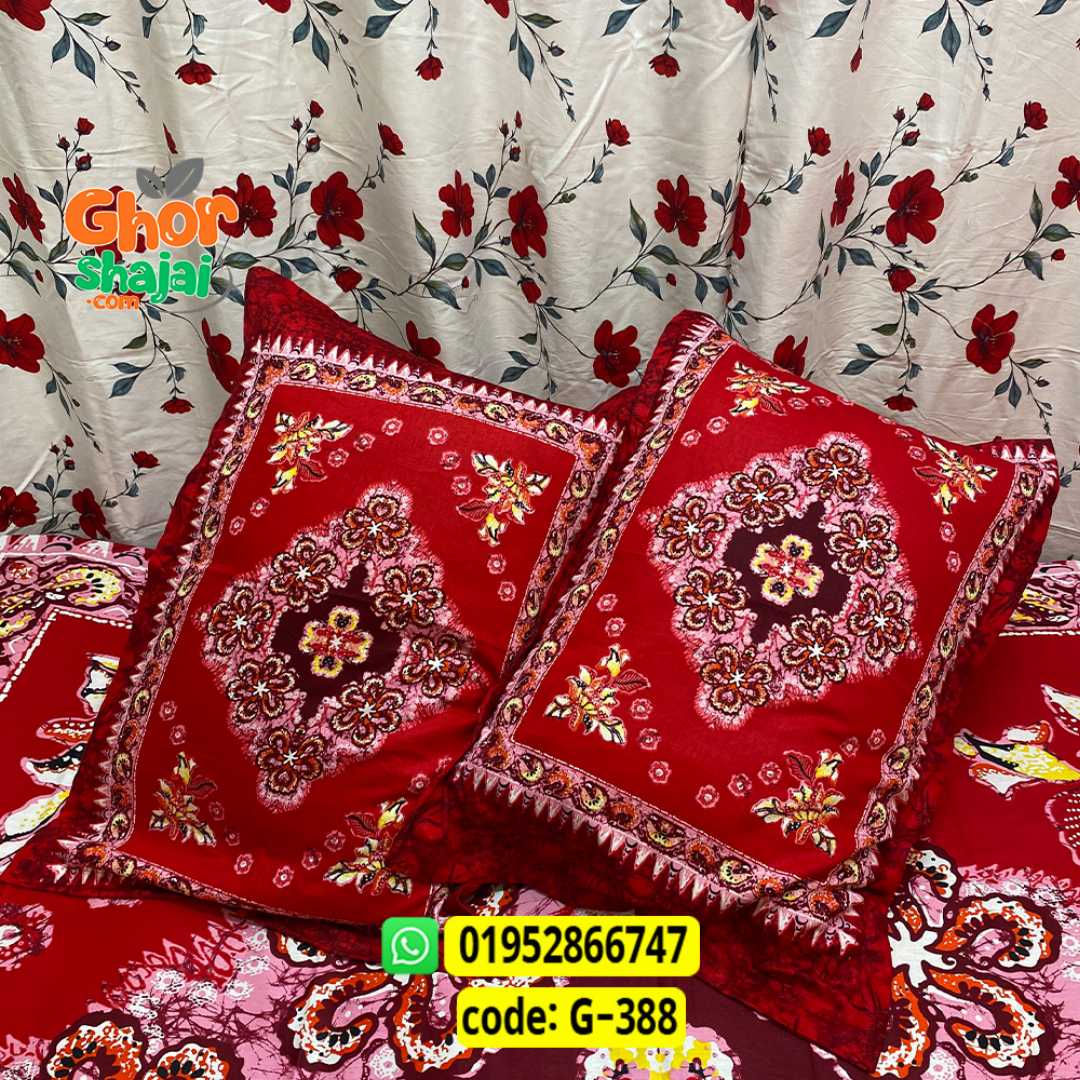 Luxury King Size Bed Sheet, Cotton Bedsheet Set, Premium Bedsheet Bangladesh, King Size Cotton Bedsheet, Bedsheet with Pillow Covers, Digital Print Bedsheet, Luxury Bedding Set, Soft Cotton Bedsheet
