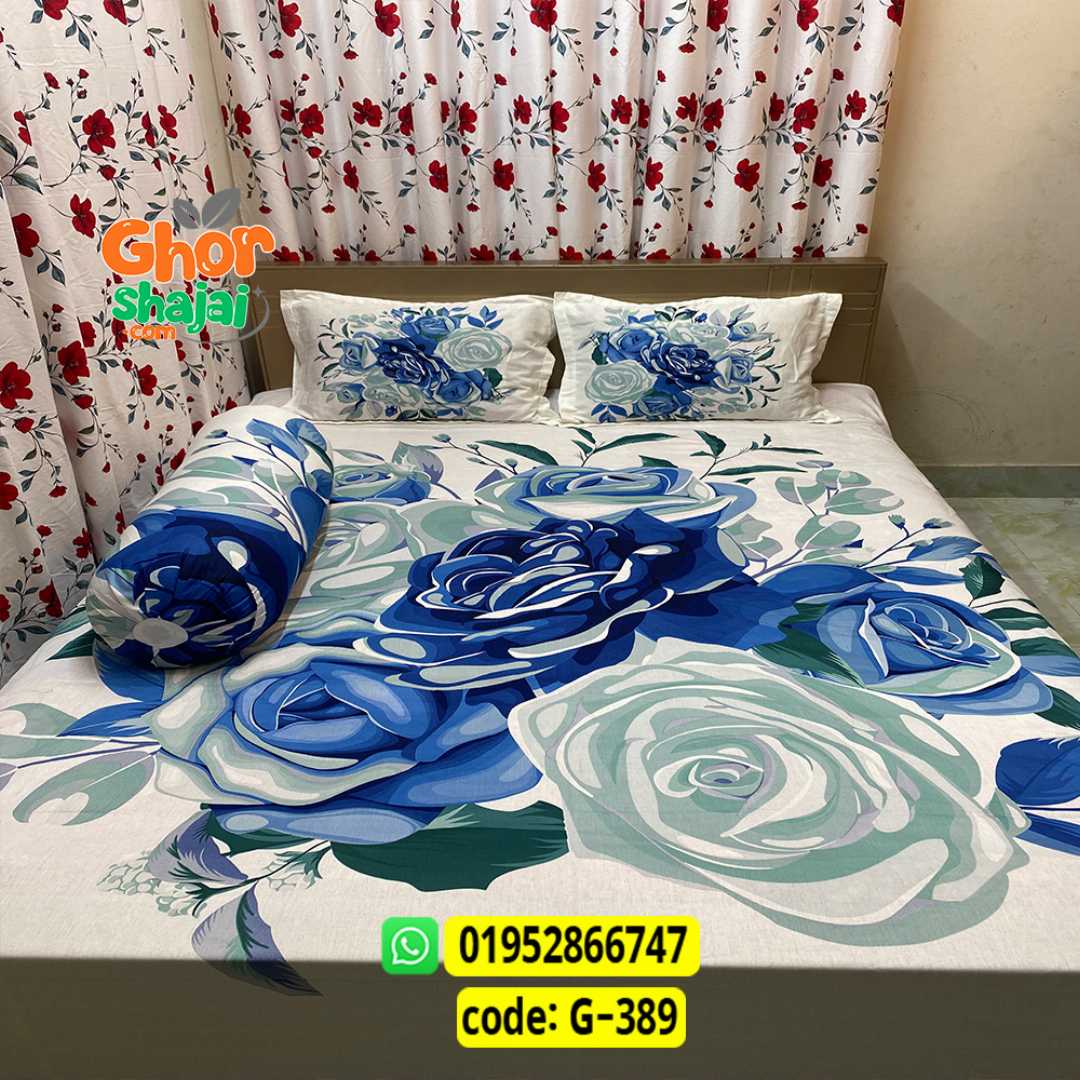 Luxury King Size Bed Sheet, Cotton Bedsheet Set, Premium Bedsheet Bangladesh, King Size Cotton Bedsheet, Bedsheet with Pillow Covers, Digital Print Bedsheet, Luxury Bedding Set, Soft Cotton Bedsheet