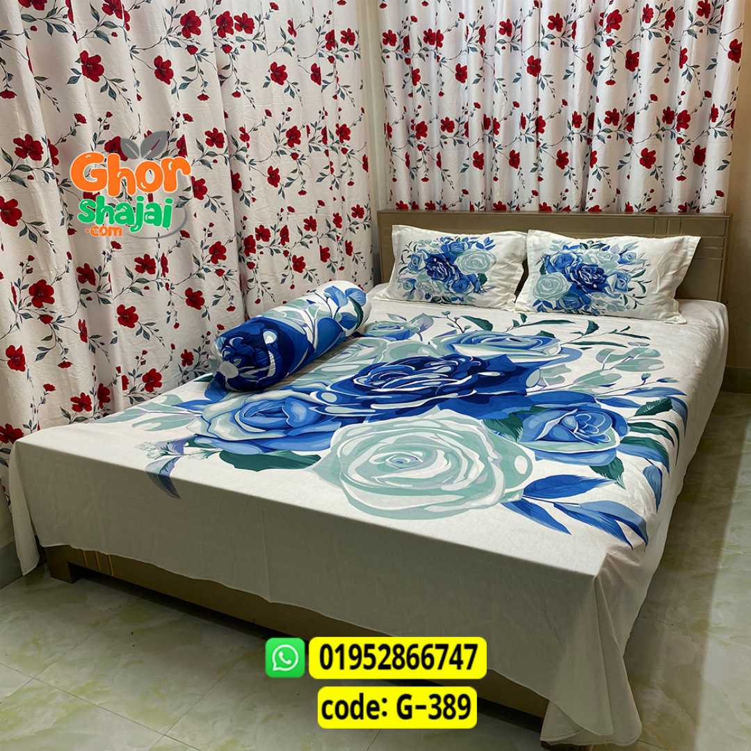 Luxury King Size Bed Sheet, Cotton Bedsheet Set, Premium Bedsheet Bangladesh, King Size Cotton Bedsheet, Bedsheet with Pillow Covers, Digital Print Bedsheet, Luxury Bedding Set, Soft Cotton Bedsheet
